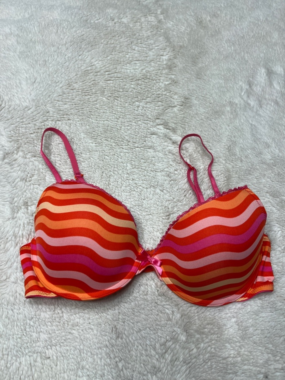 Xhiliration Pink Orange push up bra 36C